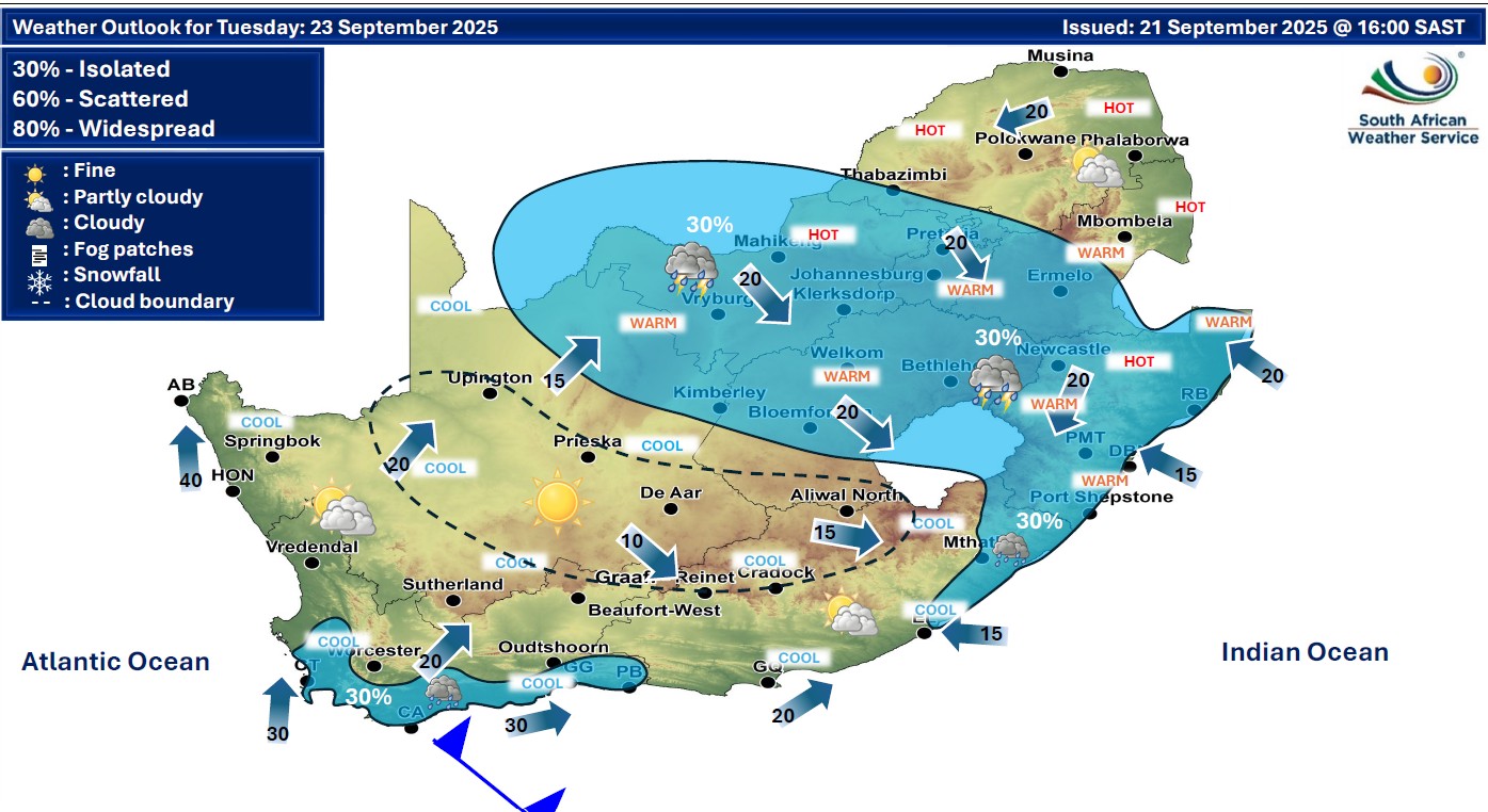 Weather: Isolated to scattered showers and rain | Knysna-Plett Herald