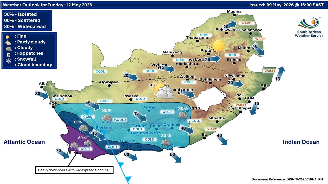 SA braces for intense cold front, heavy rain | Knysna-Plett Herald