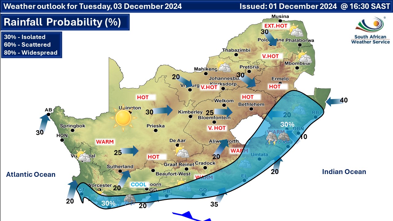 Weather forecast for Monday 2 December | George Herald