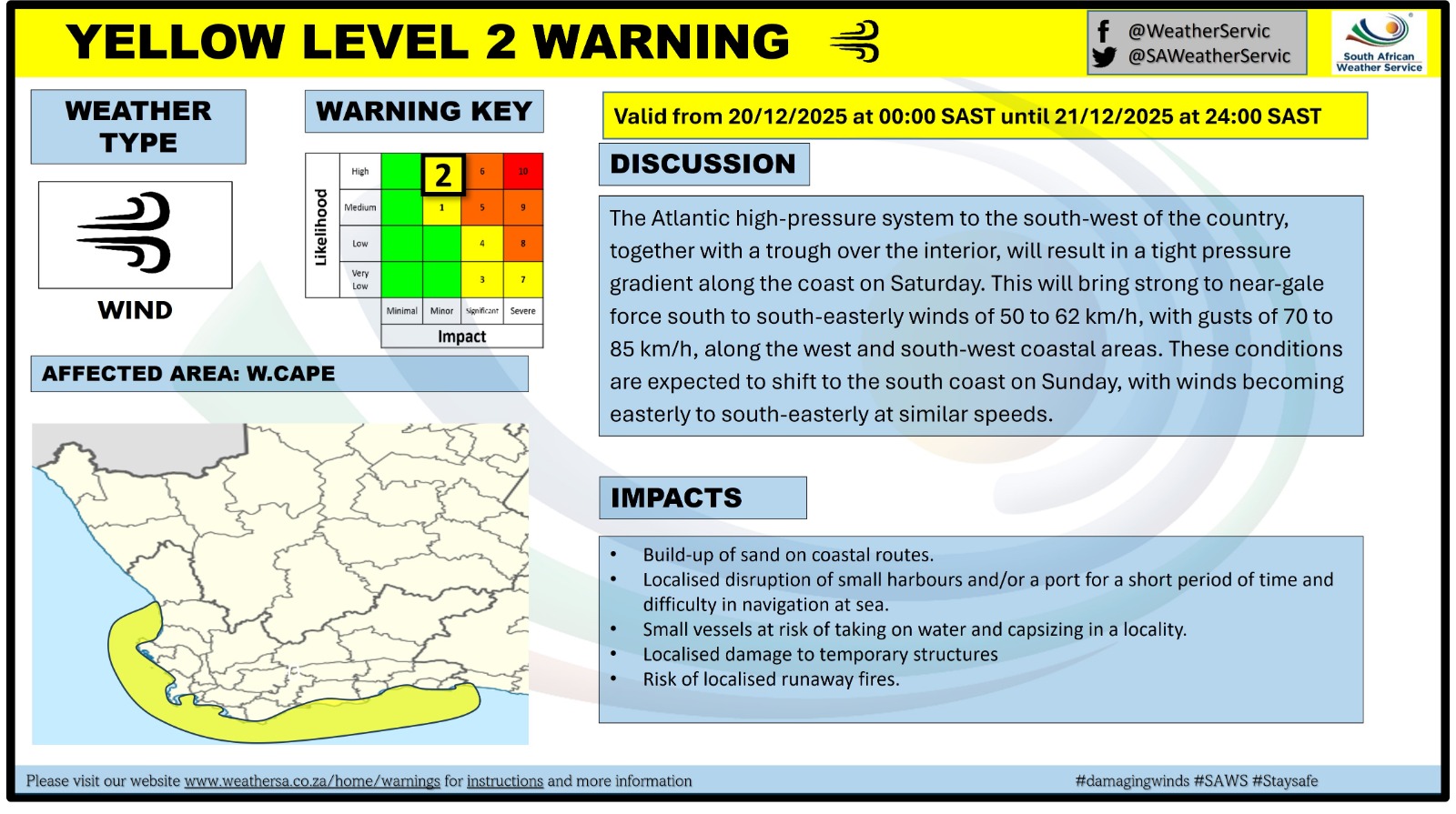 Strong winds and high fire danger warning for Western Cape | George Herald