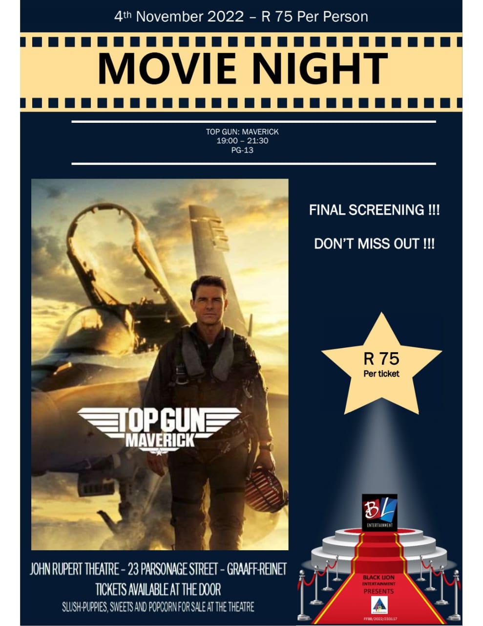 Movie night at the John Rupert Theatre Advertiser