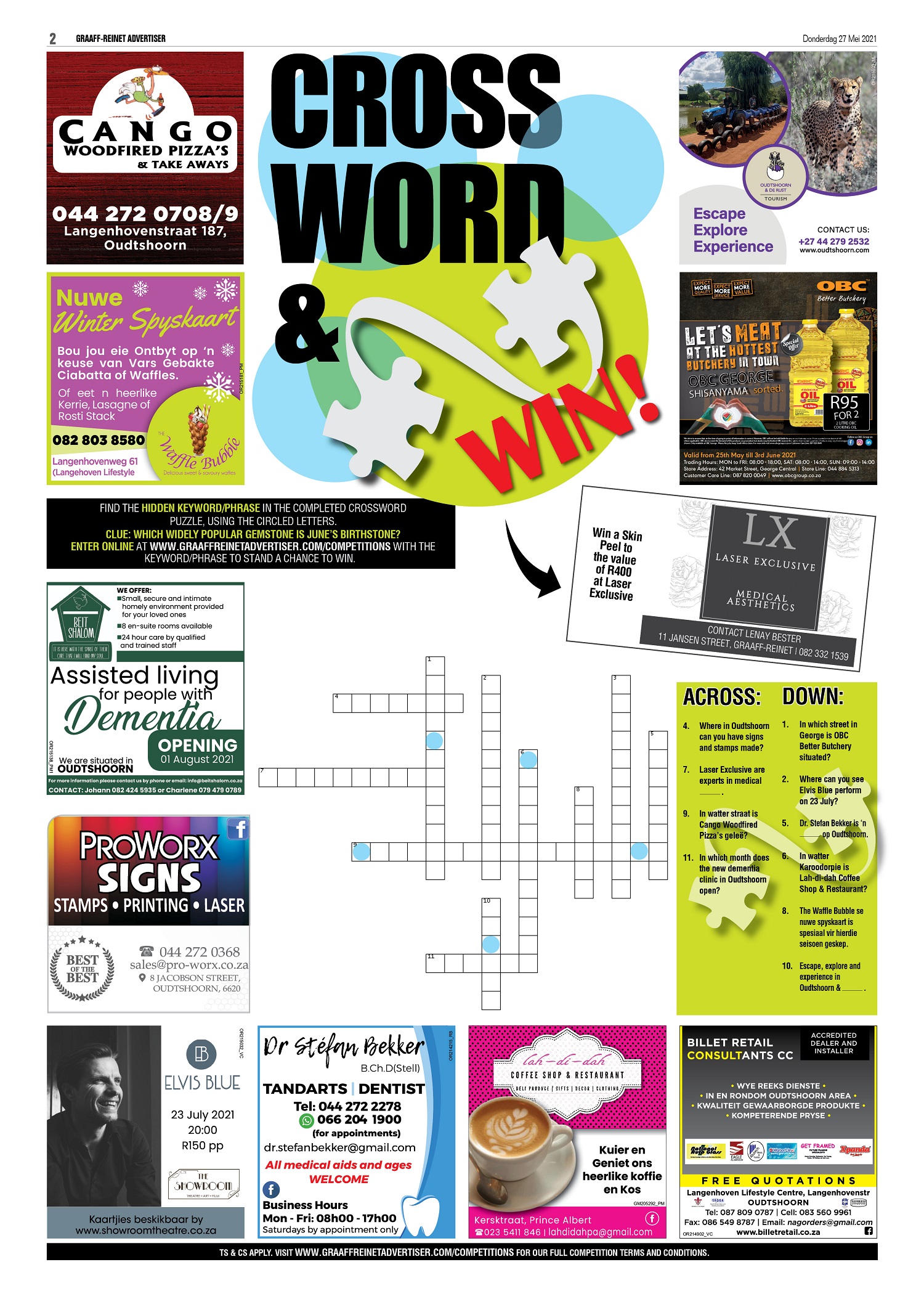 Competition MONTHLY CROSSWORD: WIN A SKIN PEEL TO THE VALUE OF R400